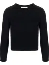 Extreme Cashmere Fein Gestrickter Cropped-pullover In Blue