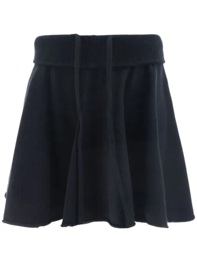 Extreme Cashmere Fine-knit Mini Skirt In Blue