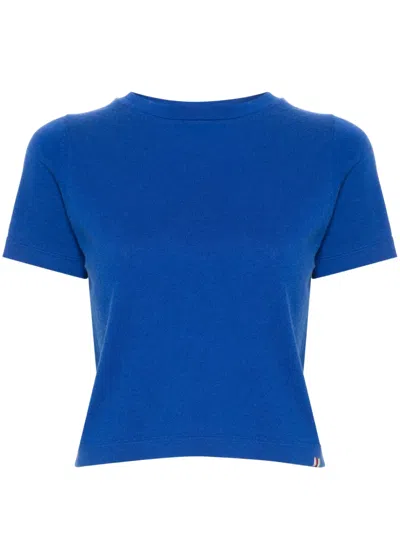Extreme Cashmere Fine-ribbed T-shirt In 蓝色