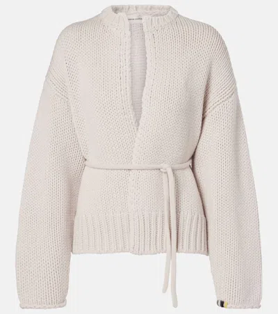 Extreme Cashmere Ginza Cashmere Wrap Cardigan In White