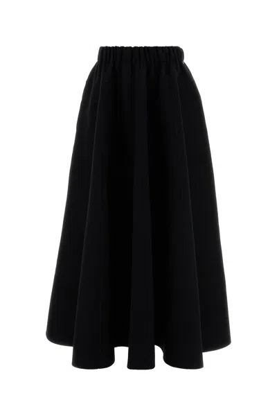 Extreme Cashmere Flannel Venus Skirt Flared Design In Black