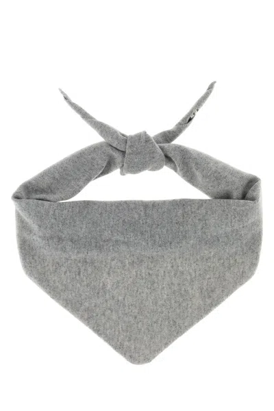Extreme Cashmere Grey Stretch Cashmere Blend Bandana In Gray