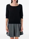 Extreme Cashmere Half-sleeves Detailed Cashmere Sweater In Black