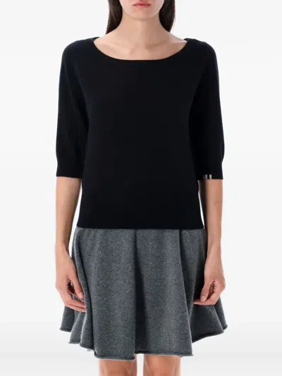 EXTREME CASHMERE HALF-SLEEVES DETAILED CASHMERE SWEATER