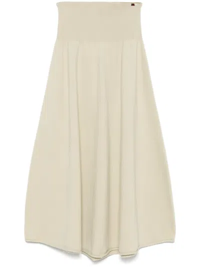 Extreme Cashmere High-waisted Draped Skirt In Green