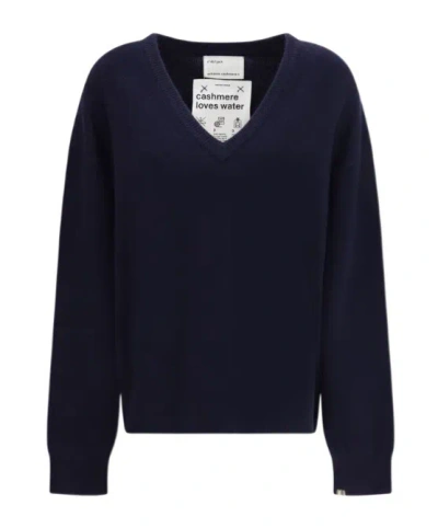 Extreme Cashmere Jack V-neck Knitted Sweater In Blue