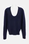 Extreme Cashmere Gerippter Pullover Mit Tiefem Ausschnitt In Blue