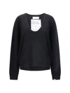 Extreme Cashmere V-neck Cashmere Sweater With Ribbed Cuffs And Hem In Black