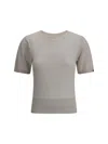 Extreme Cashmere Structured Short-sleeve Knitwear For All Seasons In Grey