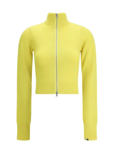 Extreme Cashmere Zip-fastening Cardigan In Yellow