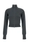 Extreme Cashmere Cashmere-blend No.302 Lemon Zip-up Cardigan In Gray