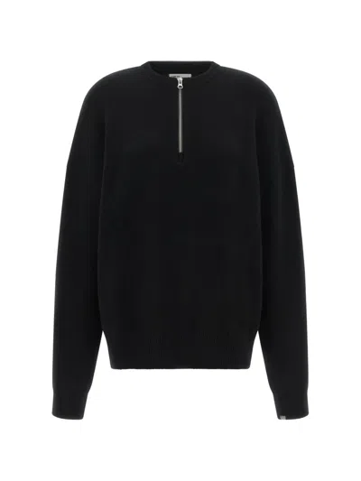 Extreme Cashmere Like Half-zip Sweater In Black