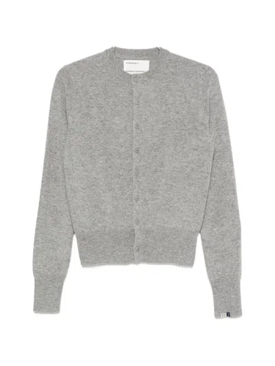 Extreme Cashmere Little 2 Button-fastening Long-sleeve Cardigan In Gray
