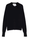 Extreme Cashmere Blue Front Button Cardigan In Blue