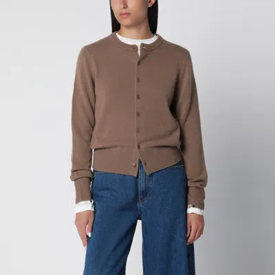 Extreme Cashmere Round Neck Knit Sweater Long Sleeves Ribbed Trim In Brown