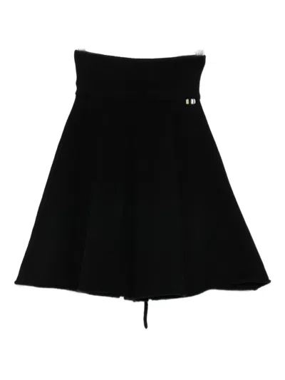 Extreme Cashmere Logo-detail Mini Skirt In Black
