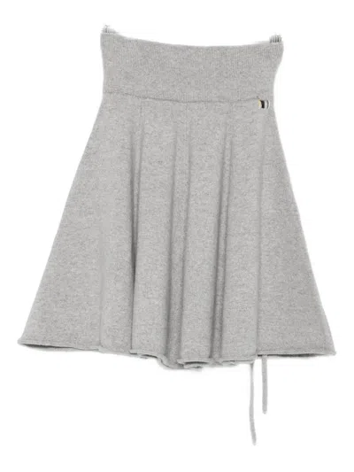 Extreme Cashmere Logo-detail Mini Skirt In Gray