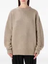 Extreme Cashmere Long-sleeve Crew-neck Sweater In Neutral