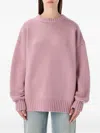 Extreme Cashmere Long-sleeve Crew-neck Sweater In Pink