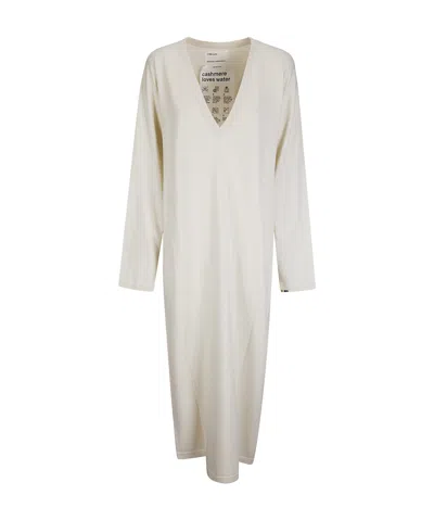 Extreme Cashmere Long Sleeve Dress In White