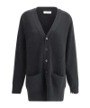 Extreme Cashmere Tokyo Cashmere Drop Shoulder Ribbed Cardigan In Black