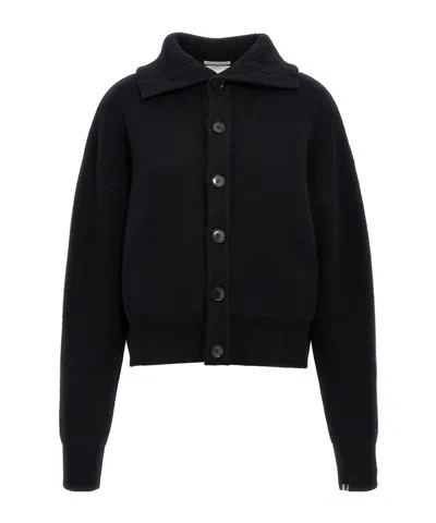 Extreme Cashmere Long-sleeved Knitted Cardigan In Black