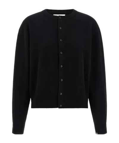 Extreme Cashmere Long-sleeve Button-front Cardigan In Black