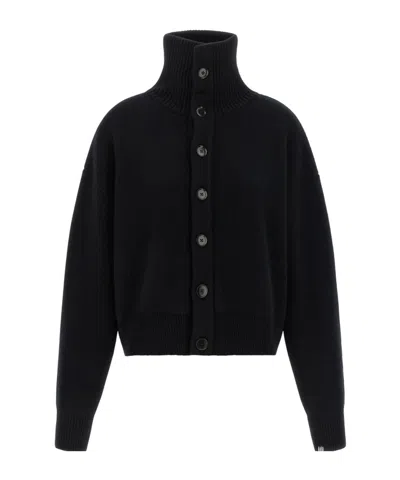 Extreme Cashmere Long-sleeve Knit Cardigan In Black