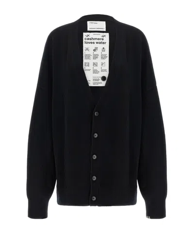 Extreme Cashmere Long-sleeve Open-front Cardigan In Black