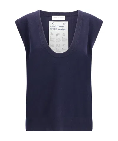 Extreme Cashmere Lord Ribbed Vest In Blue