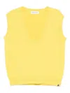 Extreme Cashmere V-neck Sleeveless Knitted Vest In Yellow