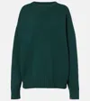 Extreme Cashmere Lovely Ribbed-knit Cashmere Sweater In Green
