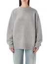 Extreme Cashmere Long-sleeve Crew-neck Sweater In Gray