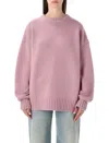 Extreme Cashmere Long-sleeve Crew-neck Sweater In Pink