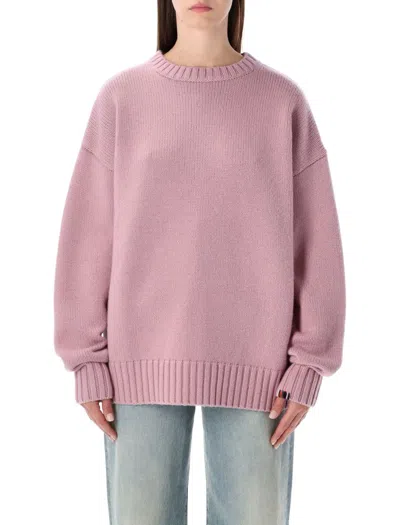 Extreme Cashmere Long-sleeve Crew-neck Sweater In Pink