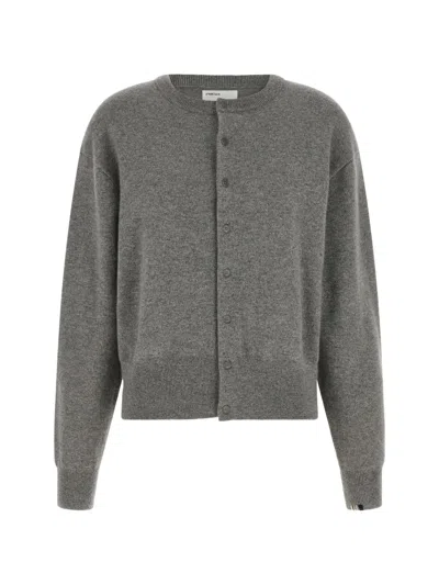 Extreme Cashmere Luce Lounge Cardigan Crew Neck Style In Gray