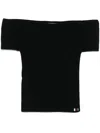 Extreme Cashmere Maglia Scollata A Costine In Raven