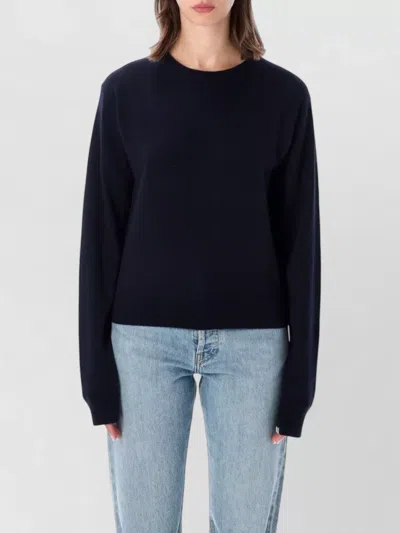 Extreme Cashmere March Crew Neck Lightweight Rib Knit Sweater In Blue