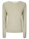 Extreme Cashmere Merino Wool And Cashmere Ribbed Misses Sweater In Green