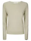 Extreme Cashmere Merino Wool And Cashmere Ribbed Misses Sweater In Green