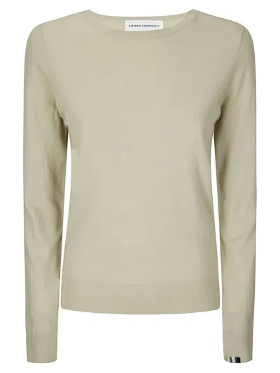Extreme Cashmere Merino Wool And Cashmere Ribbed Misses Sweater In Green