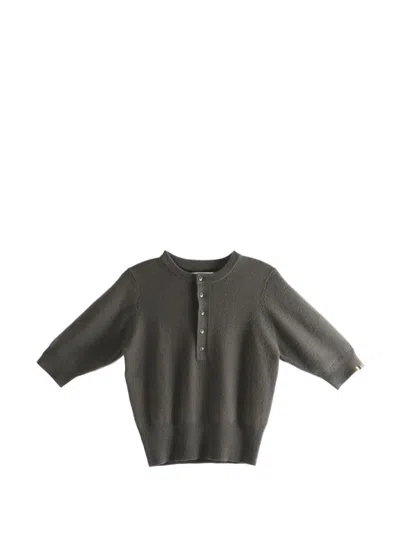 Extreme Cashmere Mimi Short-sleeve Sweater In Gray