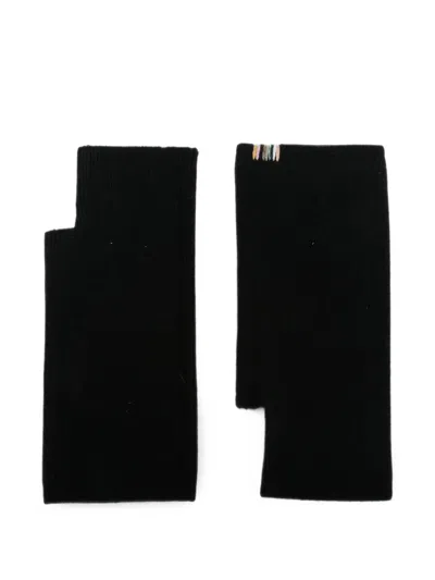 Extreme Cashmere Moufle Ribbed-knit Fingerless Gloves In Black