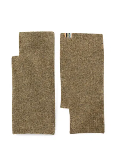 Extreme Cashmere Moufle Ribbed-knit Fingerless Gloves In Green