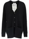 Extreme Cashmere V-neckline Cardigan With Front Pockets And Ribbed Cuffs In Black