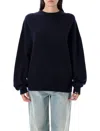 Extreme Cashmere Tes Long-sleeved Minimalist Pullover Sweater In Black