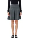 Extreme Cashmere Ribbed-knit Flared Mini A-line Skirt In Gray