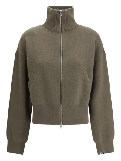 Extreme Cashmere Nº 385 Xtra Fab Zip-up Cardigan In Green