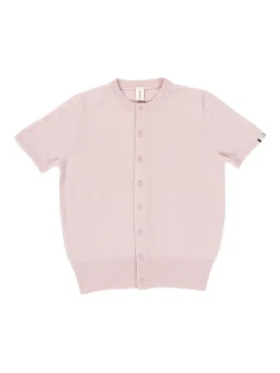 Extreme Cashmere Nº 399 Short-sleeve Button-up Cardigan In Rosa
