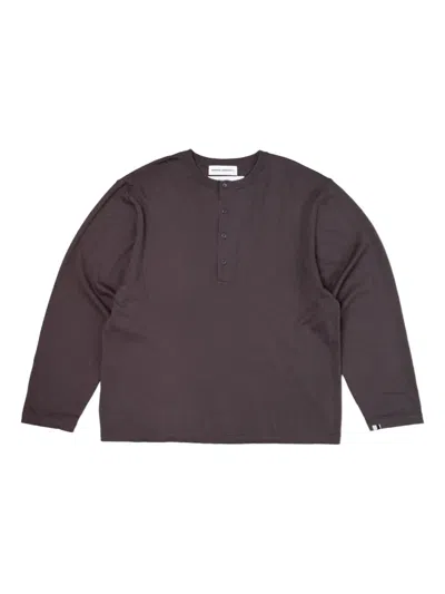 Extreme Cashmere Nº 407 Long-sleeve Henley Top In Grau